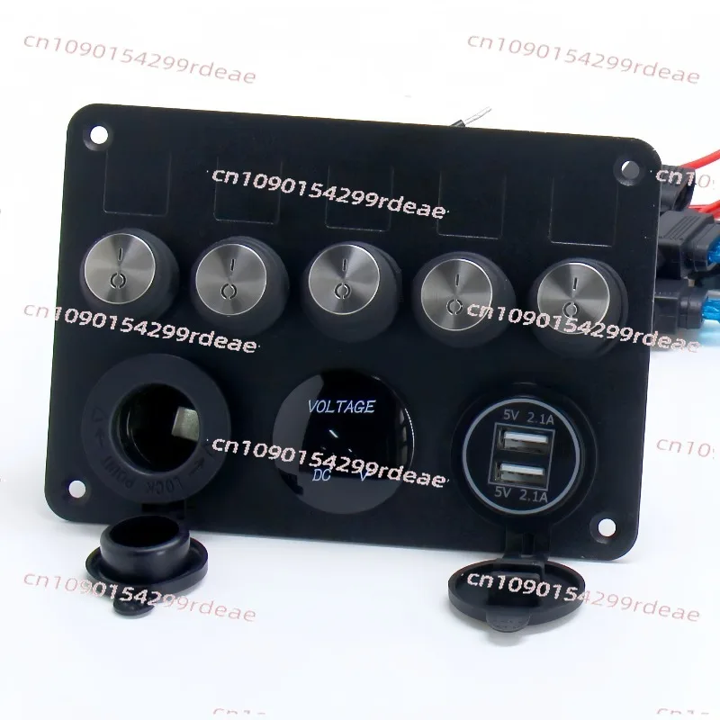 RV Yacht 5 + 3 Waterproof Metal Retrofit Accessories Ship Type Rocker Switch Dual USB Socket 12-24V Charger