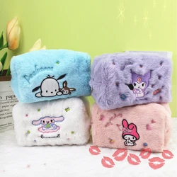 Sanrio astuccio peluche Kuromi borsa per il trucco Cinnamoroll borsa portaoggetti di grande capacità Cute Kids School Supply Kawaii Stationery Gift