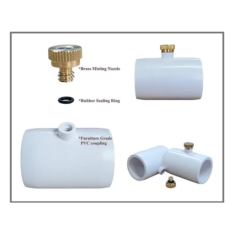 A96K-Misting Nozzle Connectors 0.7Mm Orifice Splitters With Atomizing Nozzles Outdoor Garden Sprayer