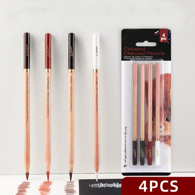 2/3/4x/набор белых угольных карандашей, карандаши для рисования, карандаш для рисования, карандаш для рисования и растушевки