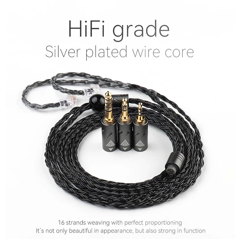 QKZ Q1 MAX 16-Stand 352 Cores Silver-Plated HiFi Earphones Upgrade Cable