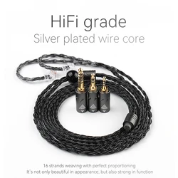 QKZ Q1 MAX 16-Stand 352 Cores Silver-Plated HiFi Earphones Upgrade Cable