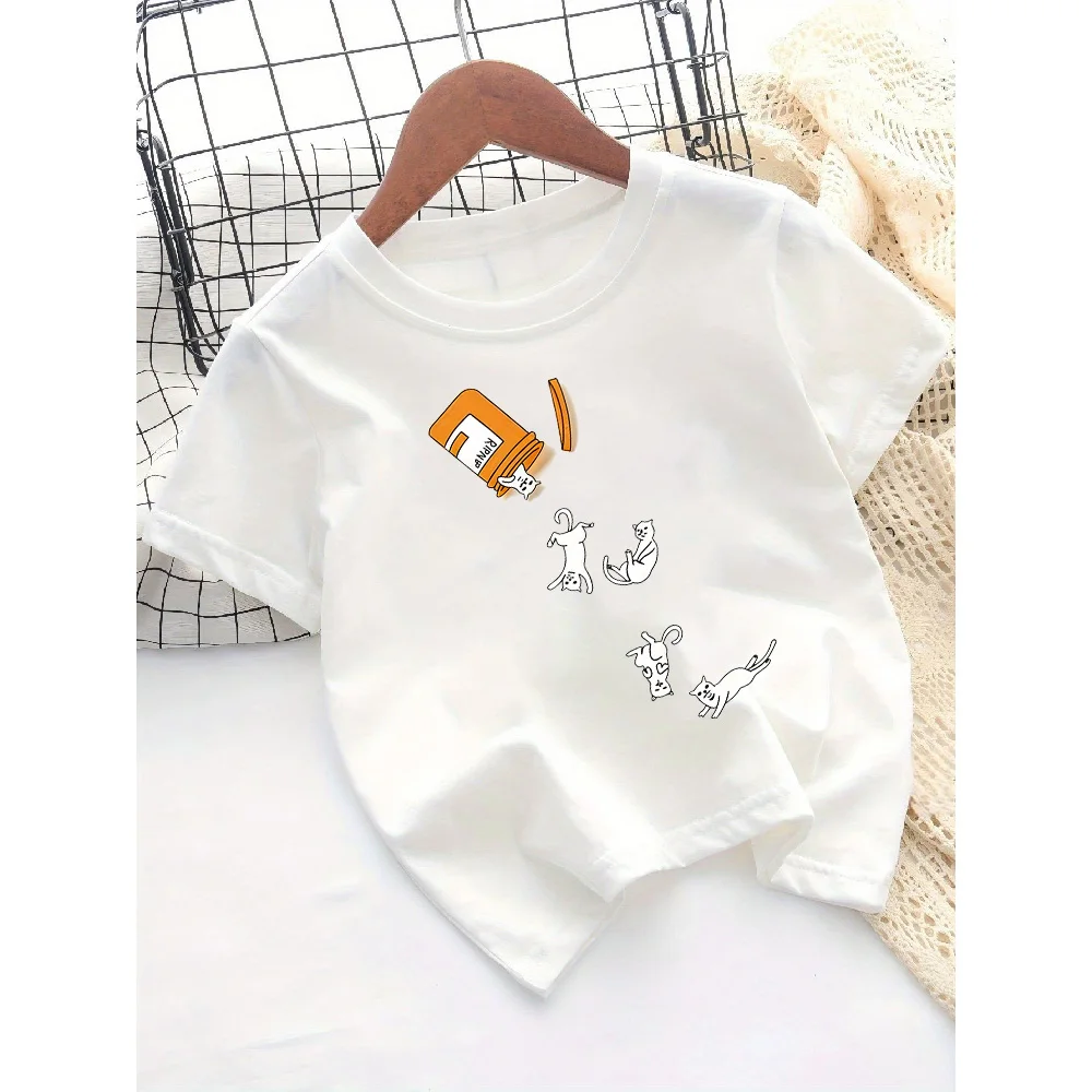 Summer Children's T-shirt New Loose Comfortable Soft Skin Friendly Fashionable Versatile Simple Printed Short Sleeved Top