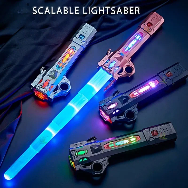 Retractable Lightsaber Finger Rotating Laser Sword Flash Luminous Soundfont Force FX FOC Blaster Cosplay Battle Toy for Children