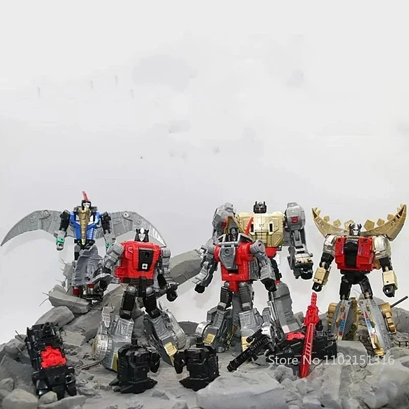 Transformation Toy G1 Dinosaur Dinoking Volcanicus BPF 5IN1 Combination Deformation Grimlock Swoop Sludge Slag Snarl Model Robot