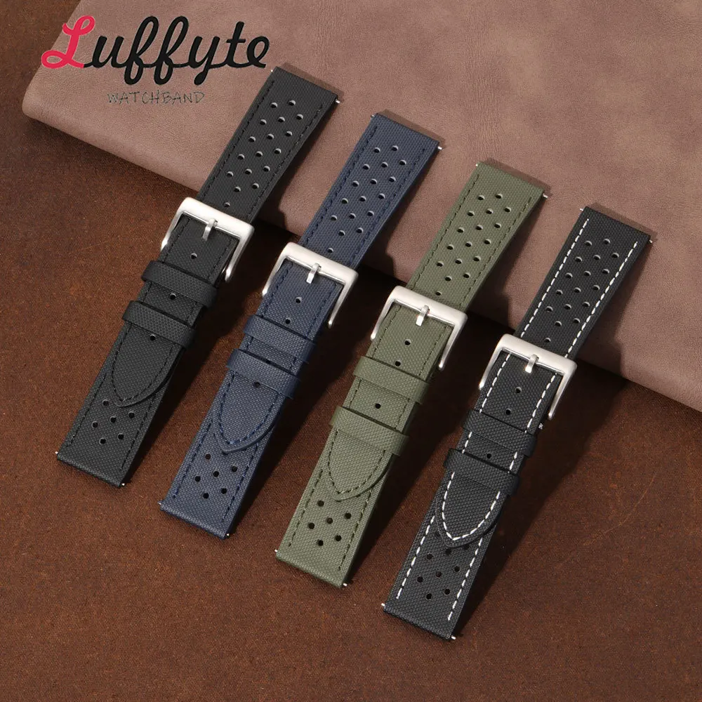 Casual Comfortable Men Nylon Wrist Band 18mm 20mm 22mm Quick Release Spring Bar Breathable Porous Watchband