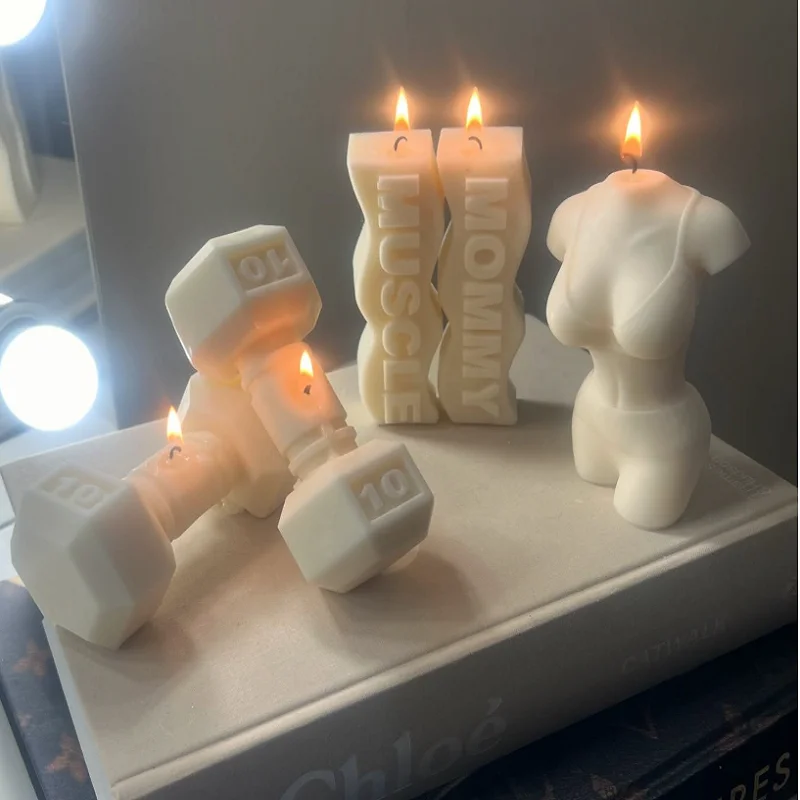 3D Candle Mold Muscle Mummy Gypsum Decoration Candle Mold DIY Gypsum Cement Silicone Mold