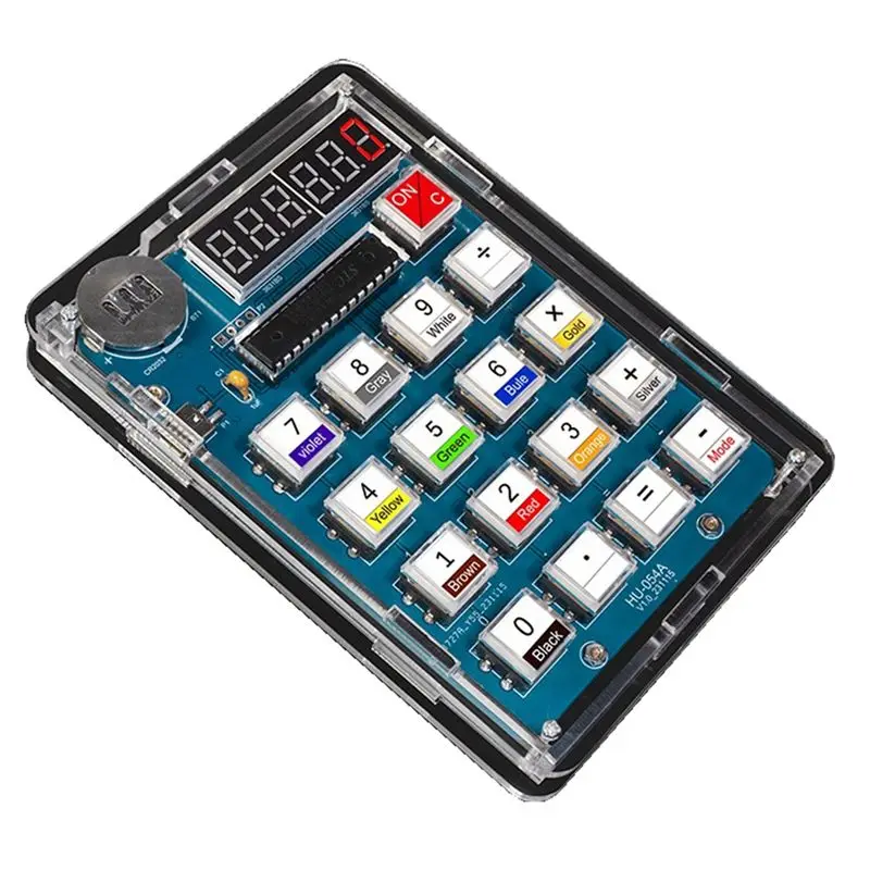 QWE-Calculator DIY Kit Abs 51 Microcontroller Homemade Digital Tube Calculator Circuit Board Welding Training Electronic Kit