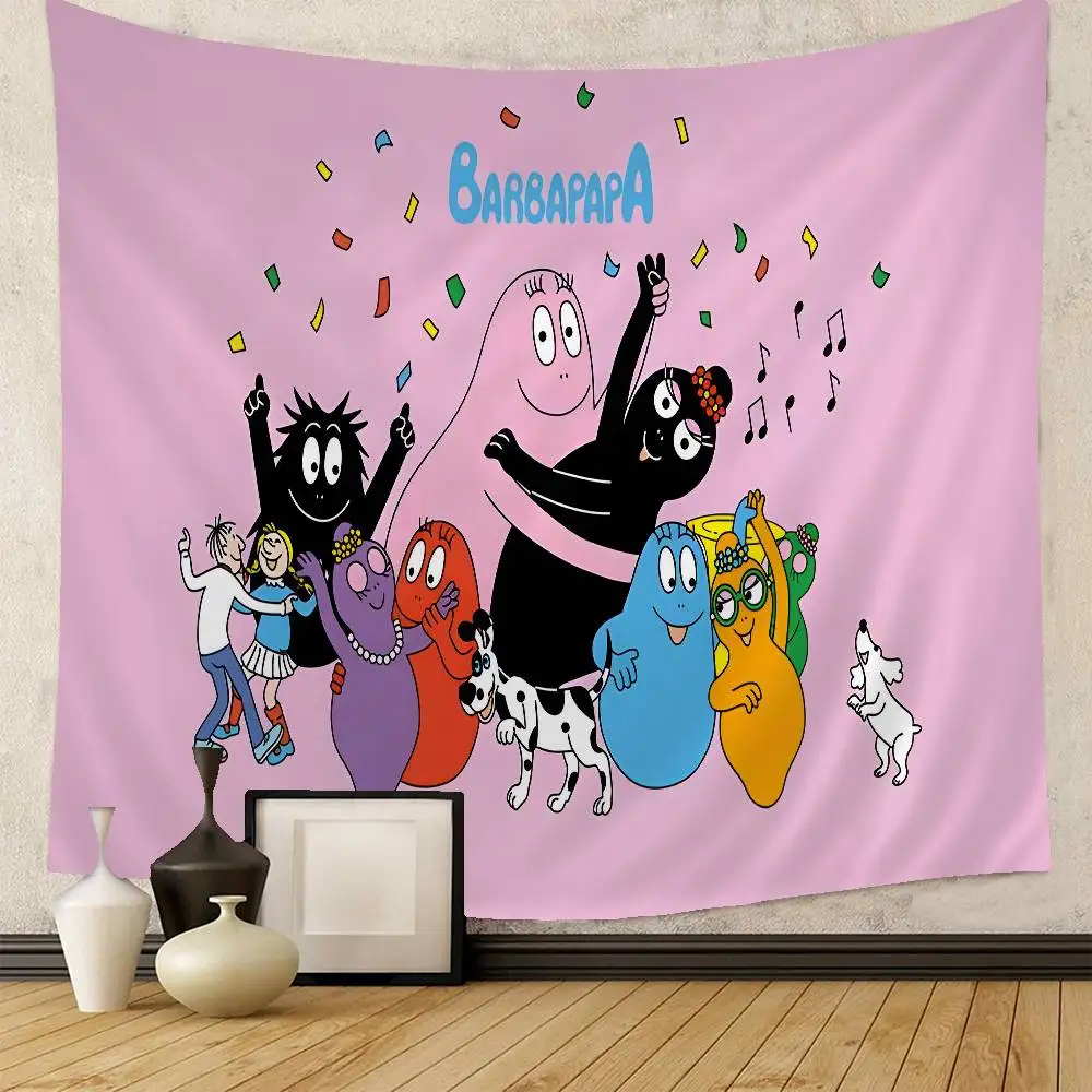 Cute Movie B-Barbapapa Hanging Bohemian Tapestry Cheap Hippie Wall Hanging Bohemian Wall Tapestries Mandala Wall Hanging Home
