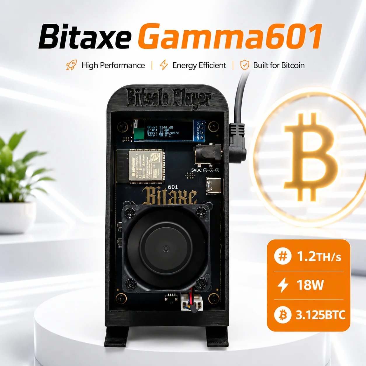 Bitaxe Gamma 601 1.2TH/s 25W BM1370 Bitcoin ASIC Miner BTC Miner Lottery Miner Home Miner