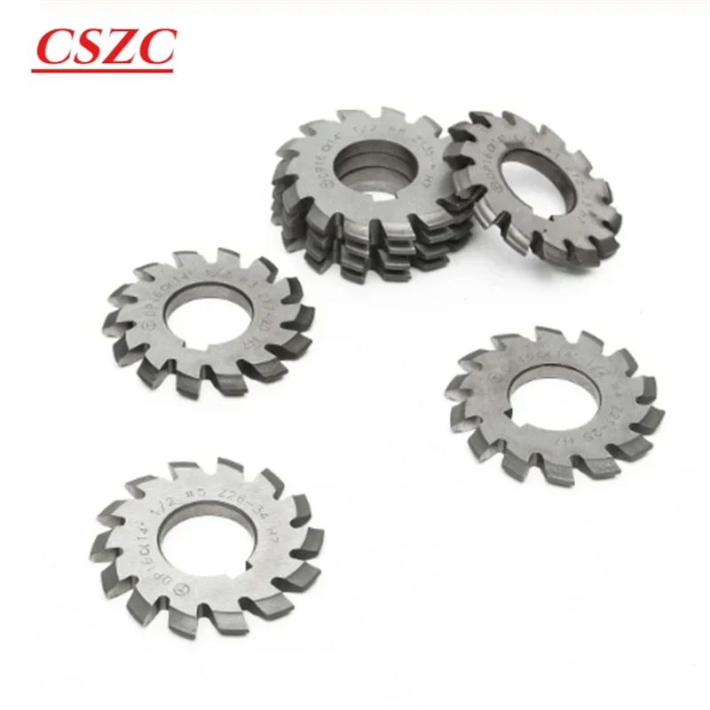 1PCS M0.5 M0.75 M1 M1.25 M1.5 M2 M2.5 M3 M4 M5-M10 Modulus PA20 Degrees NO.1-NO.8 HSS Gear Milling Cutter Gear Cutting Tool