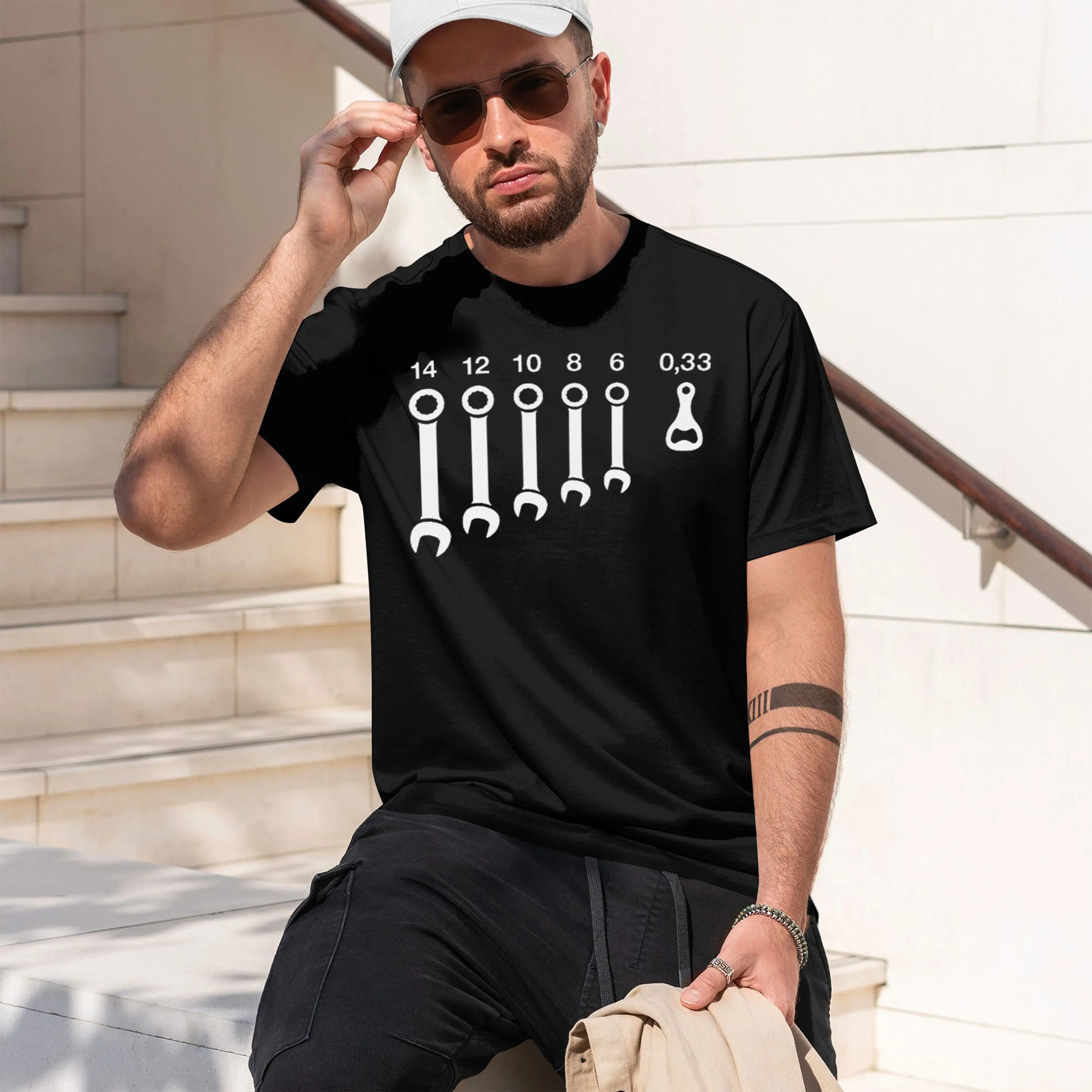 T Shirts for Men Clothing Wrench Wrenches Beer  Opener Tools Humorous T-Shirts Crewneck Tees Short Sleeve d Tops 2026 New Model