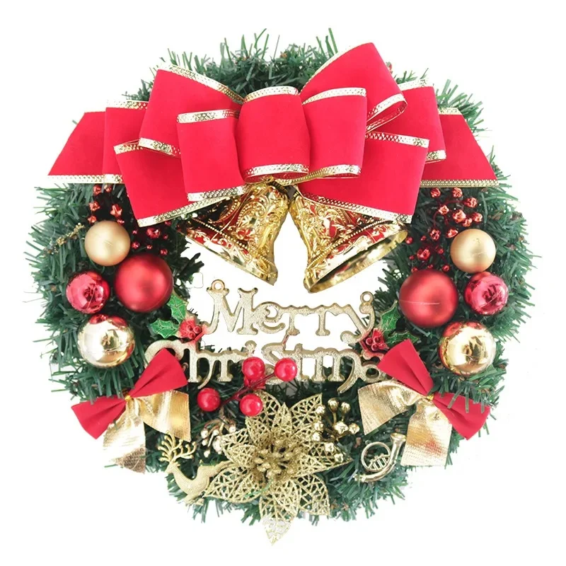 2024 New Year Christmas Wreaths Door Hanging 30cm Large Christmas Wreath for Door Window Artificial Hanging Home Party Decor