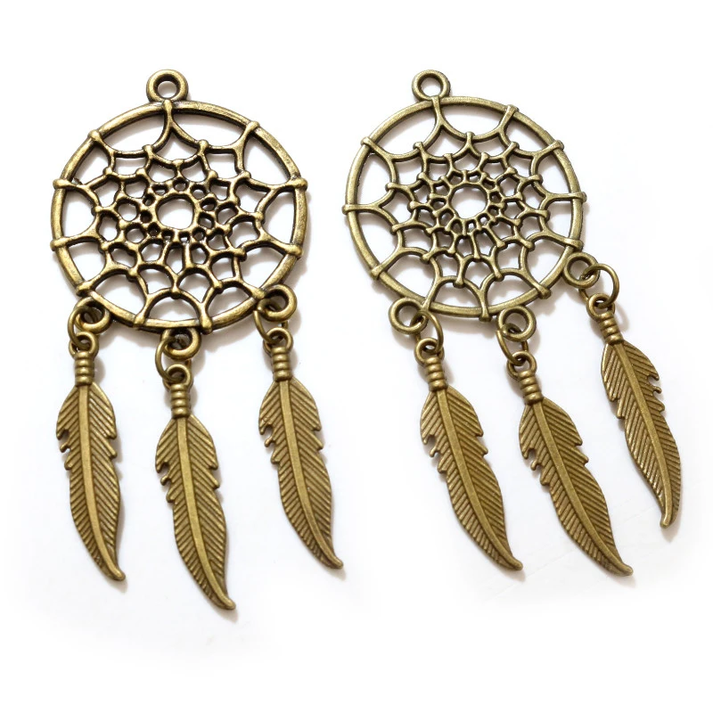 5pcs Charms Native Dream Catcher Connector Antique Making Pendant fit,Vintage Tibetan Bronze Silver color,DIY Handmade Jewelry