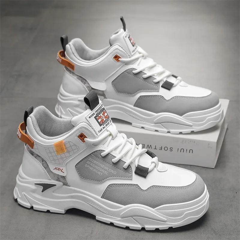 

Men's boots new four season high top casual boots height increase anti slip comfortable wear-resistant commuting workwear boots