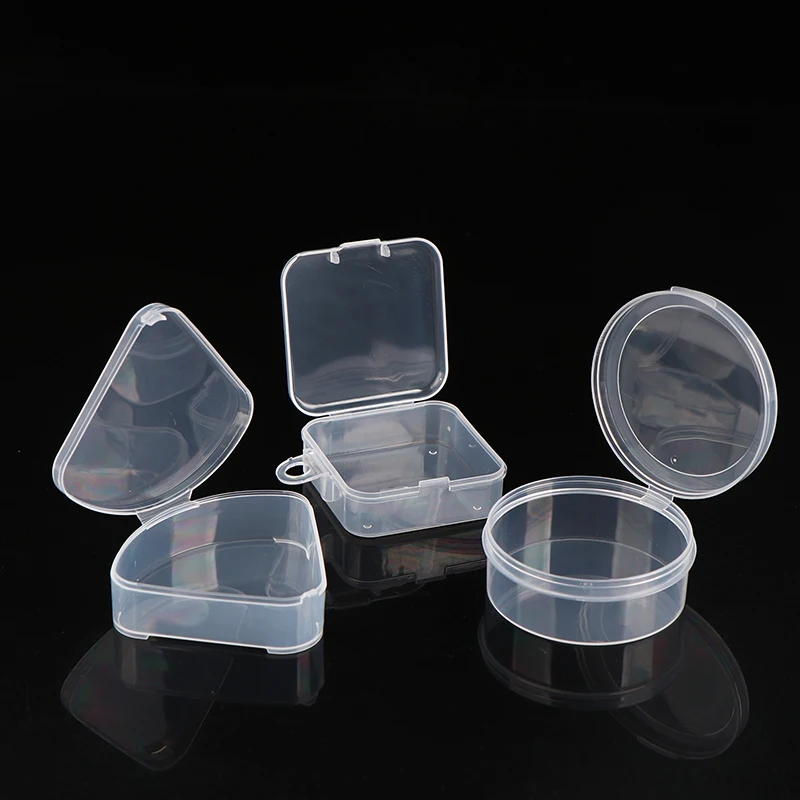 【B】Transparent Plastic Box Case For Triangle/Round/Square Sponge Puff Portable Travel Cosmetic Organizer Storage Case