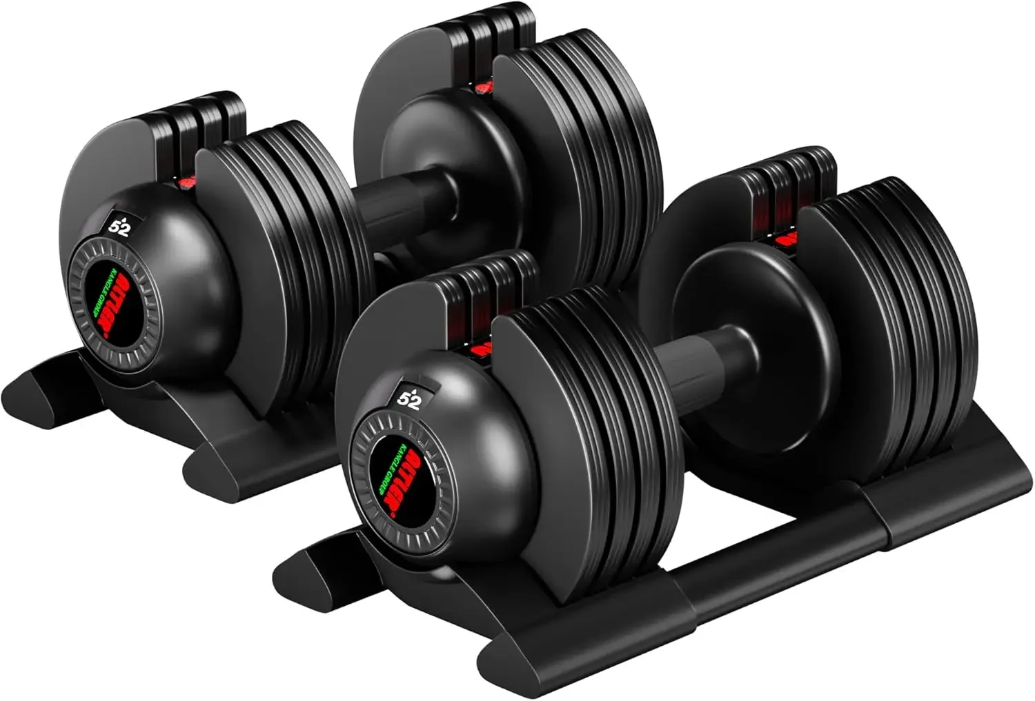 22lb/44lb/52lb Dumbbell Set with Tray for Workout Strength Training Fitness, Adjustable Weight Dial Dumbbel