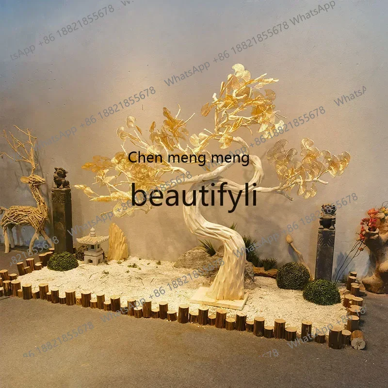 32Simulated ginkgo tree large indoor fake tree decorative landscaping stage shooting props