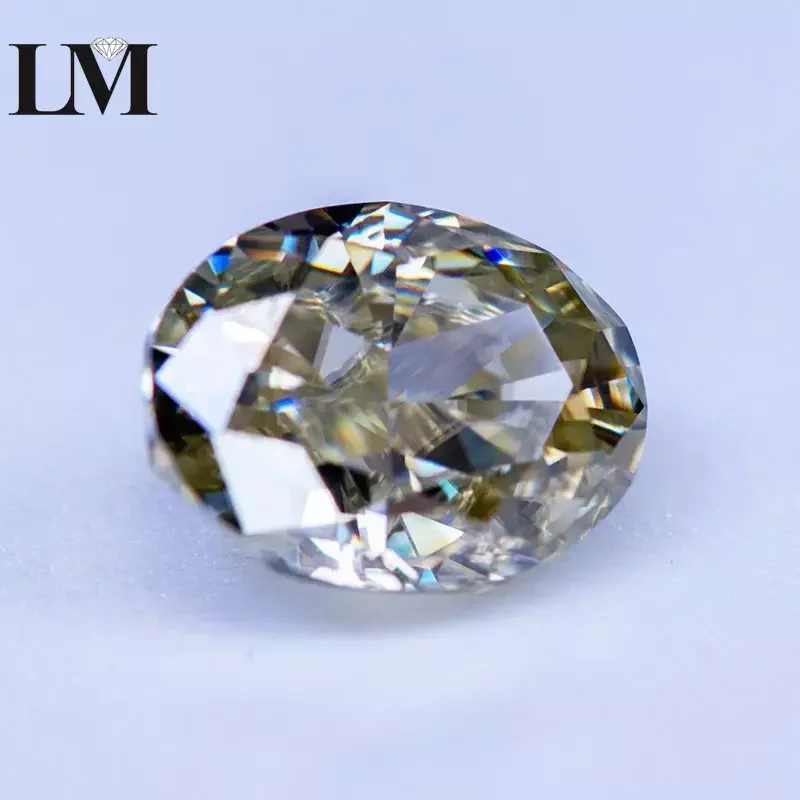 Moissanite Gemstone Brilliant Yellow Natural Color Oval Cut Lab Grown Diamond Advanced Jewelry Making Materials With GRA Report