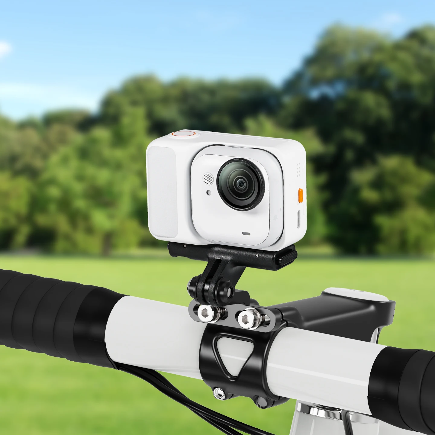 الألومنيوم جذع دراجة جبل المقود منصب الكاميرا 1/4 "ل GoPro DJI Insta360 Action5pro حامل هاتف الدراجات الجبهة حامل مصباح