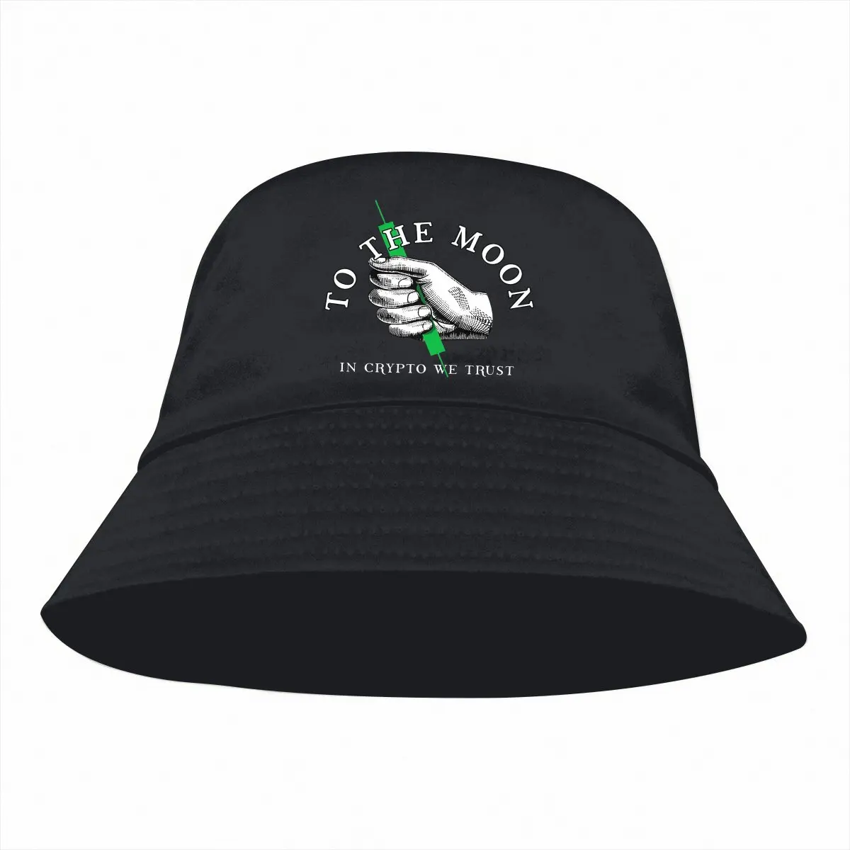 Blockchain Bucket Hat To the Moon In Crypto We Trust Men's Women's Fisherman Cap Hip Hop Beach Sun Fishing Hats