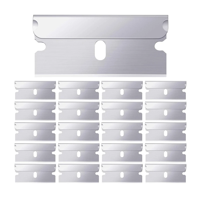 vvocci 20Pcs Razor Scraper Blades Scraper Replacement for Sticker Plastic Remover Decals Window Glass Clean Scraper Glue Remover