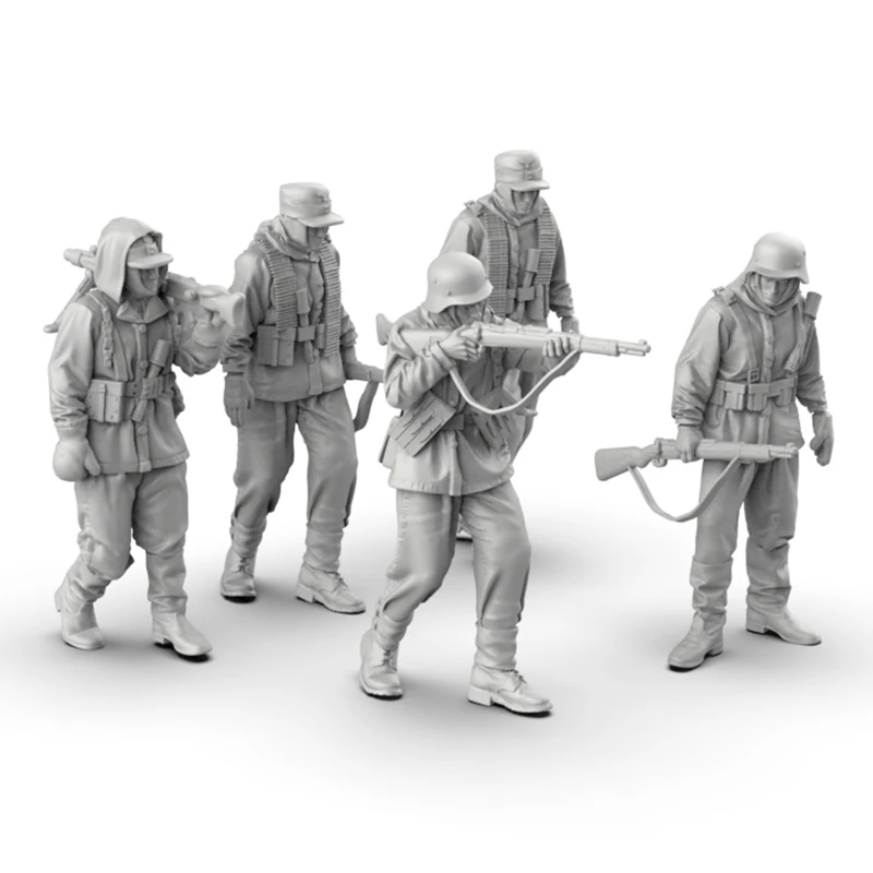 1/35 Scale World War 2 ทหารเยอรมัน Miniature Figurine เรซิ่น 3d พิมพ์สีขาวรุ่นประกอบและ Unpainted Kit