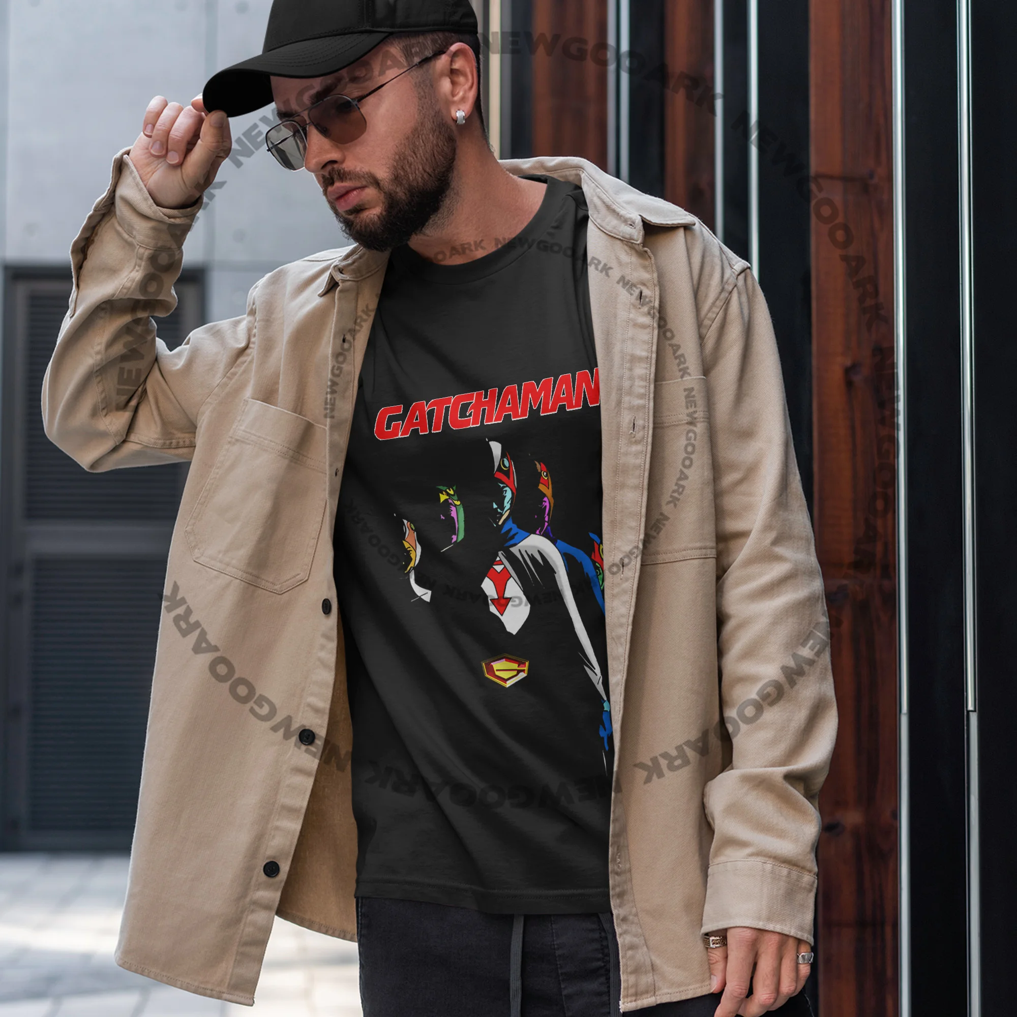 Vintage Gatchaman t-shirt Condor Swan graphic Battle of the Planets cartoon round neck cotton Short Sleeve Unisex Clothing