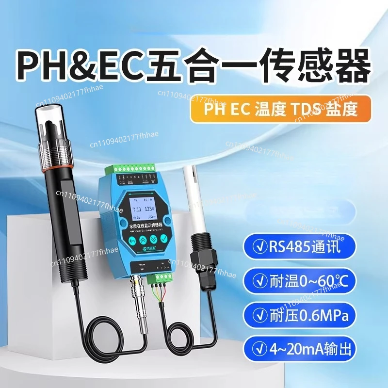 Water Quality Multi-parameter Detector Ph PH Ec Conductivity Temperature Salinity TDS Sensor Monitor