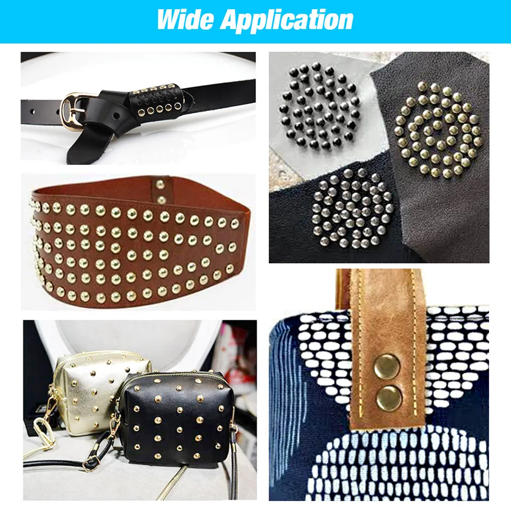 100sets 6-8mm Metal Double Cap Round Rivets Studs Collision Nail Spike Rock Leather Craft Shoe Bag Belt Garment Bracelet DIY