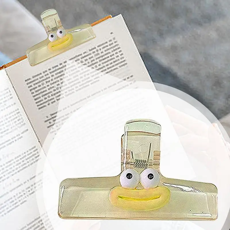 Decorative Binder Clip Student Exam Paper Clip Acrylic Sausage Mouth Design File Clips Multi-Functional Transparent For Students