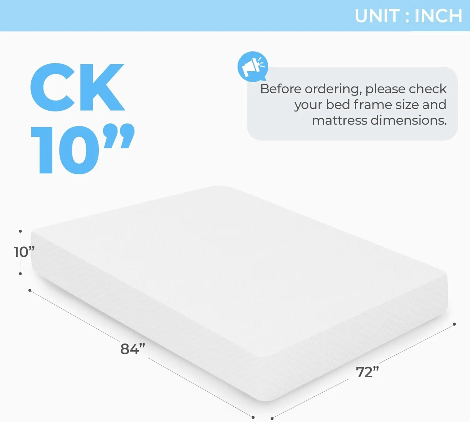 10 Inch Cal King Cooling Gel Memory Foam Medium Firm Mattress Cool Sleep Pressure Relief CertiPUR-US Certified Mattress-in-a-Box