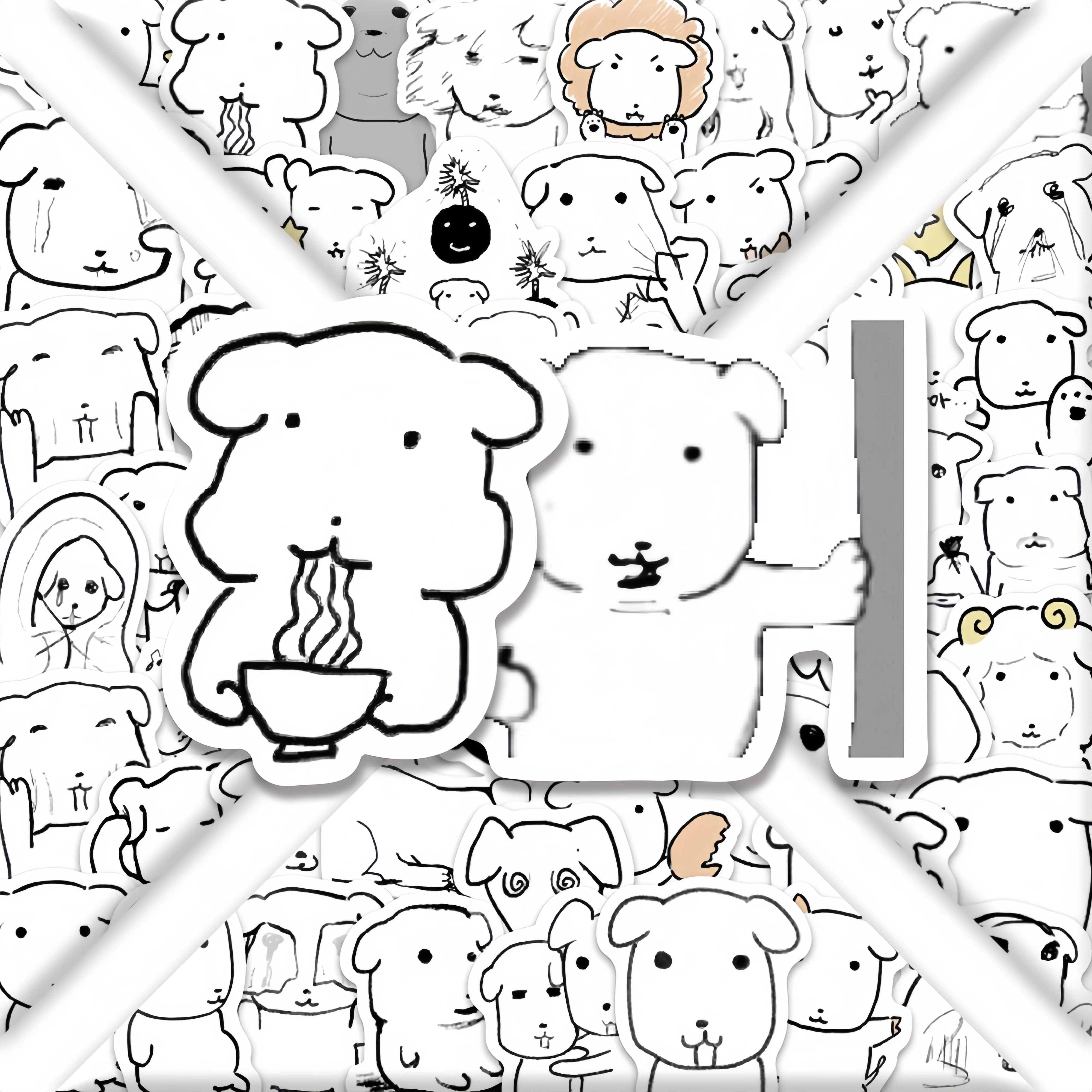 

100PCS Puppy Ganadi Stickers Fun Dog Graffiti Stickers DIY Diary Phone Case Handmade Scrapbook Aesthetic Stickers