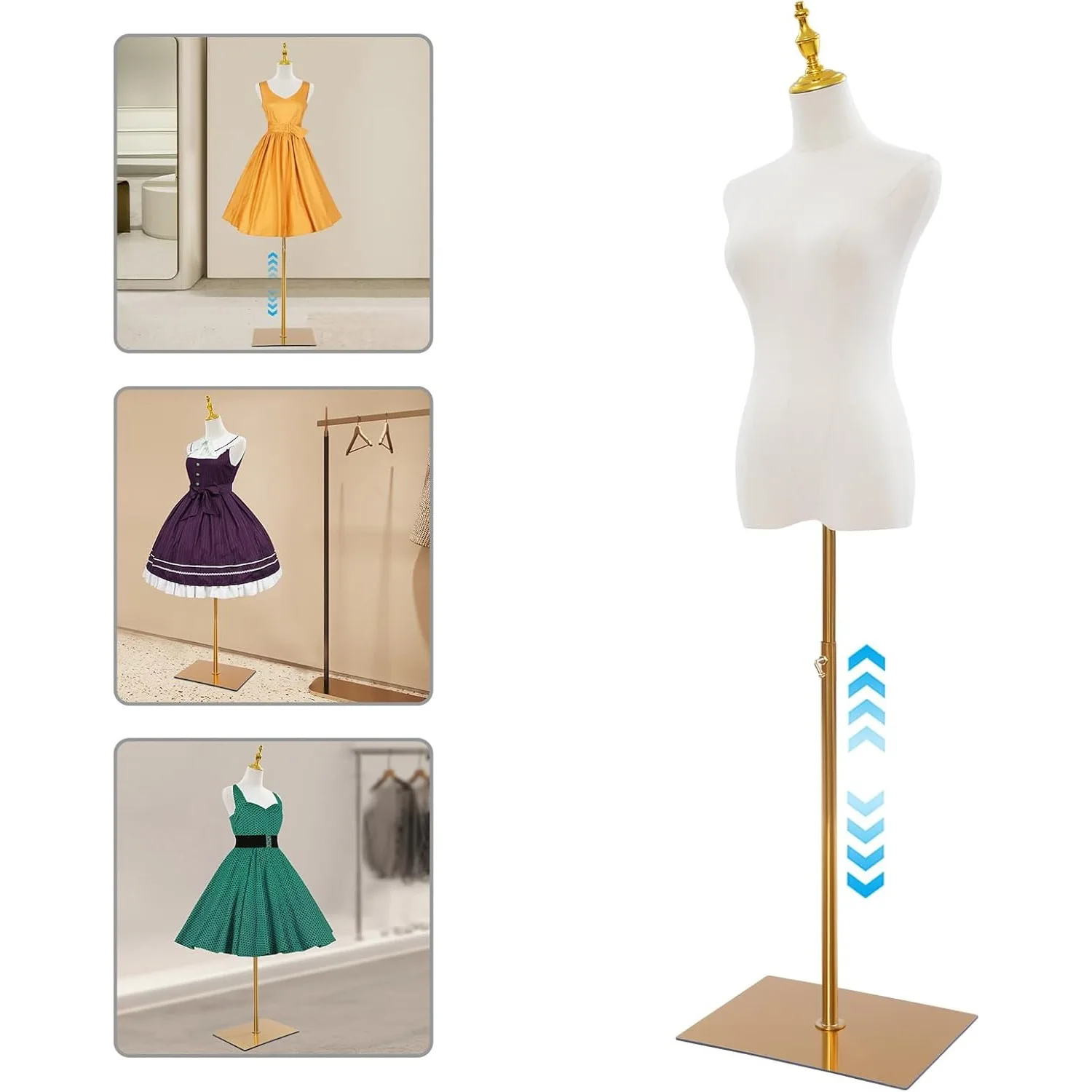 

Wedding Dress Display Stand Female for Wedding Dress Evening Gown Display Model Torso 70-130cm Adjustable