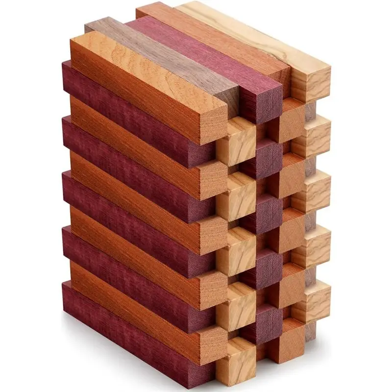 abgh-exotic-wood-pen-blanks-turnings-supply-set-diy-craft-for-making-woodturning-kit-10-pieces-included-b