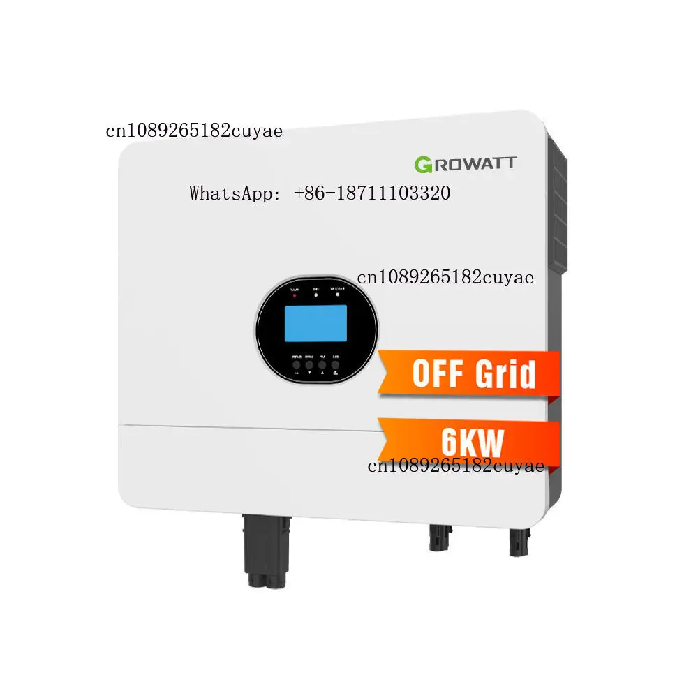 Growatt SPF 6000 Es Plus 6kw 48V DC 2 Mppts Lithium Lead-Acid Battery Hybrid off Grid Solar Inverter