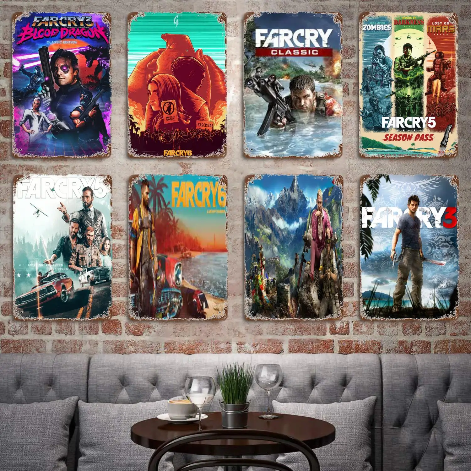 

Far Cry 6 5 New Dawn Video Games Poster Vintage Tin Sign Metal Sign Decorative Plaque for Pub Bar Man Cave Club Wall Decoration