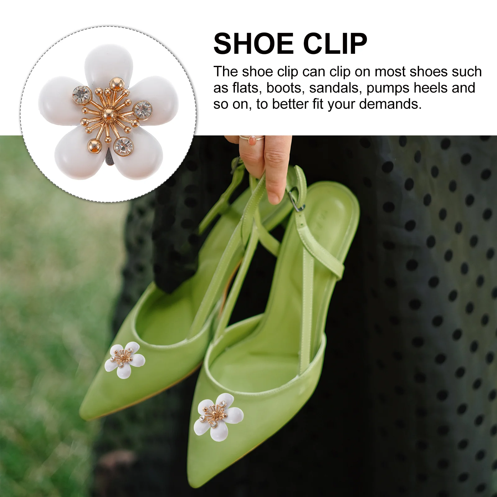 

s Rhinestone Clips Flower Buckle Wedding Bridal Shoe Accessories Decorative Lightweight Elegant Shoe Charms for Party Decor Miss