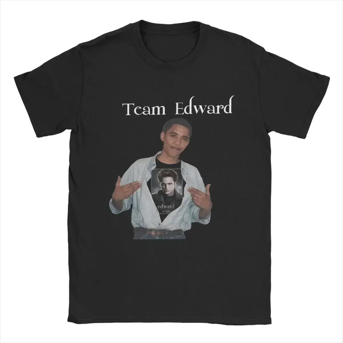 Former President Is Team Edward Twilight Men's T Shirt Novelty Tee Shirt Short Sleeve T-Shirts 100% Cotton Graphic Clothes