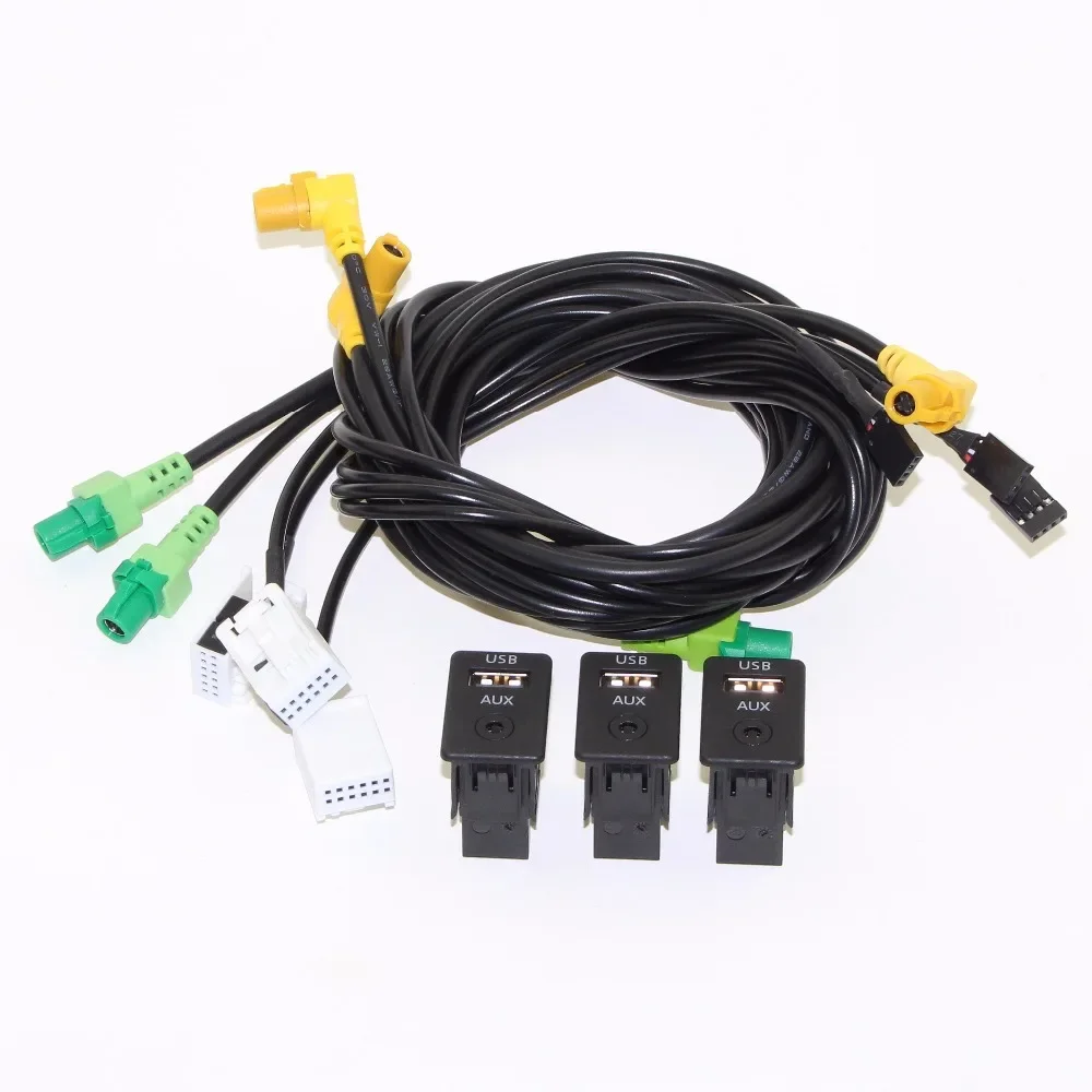 

3 шт. RCD510 RNS310 OEM AUX + USB-переключатель и кабель для VW Passat B6 B7 CC Touran 3CD 035 249A 3CD 035249 3CD 035 249