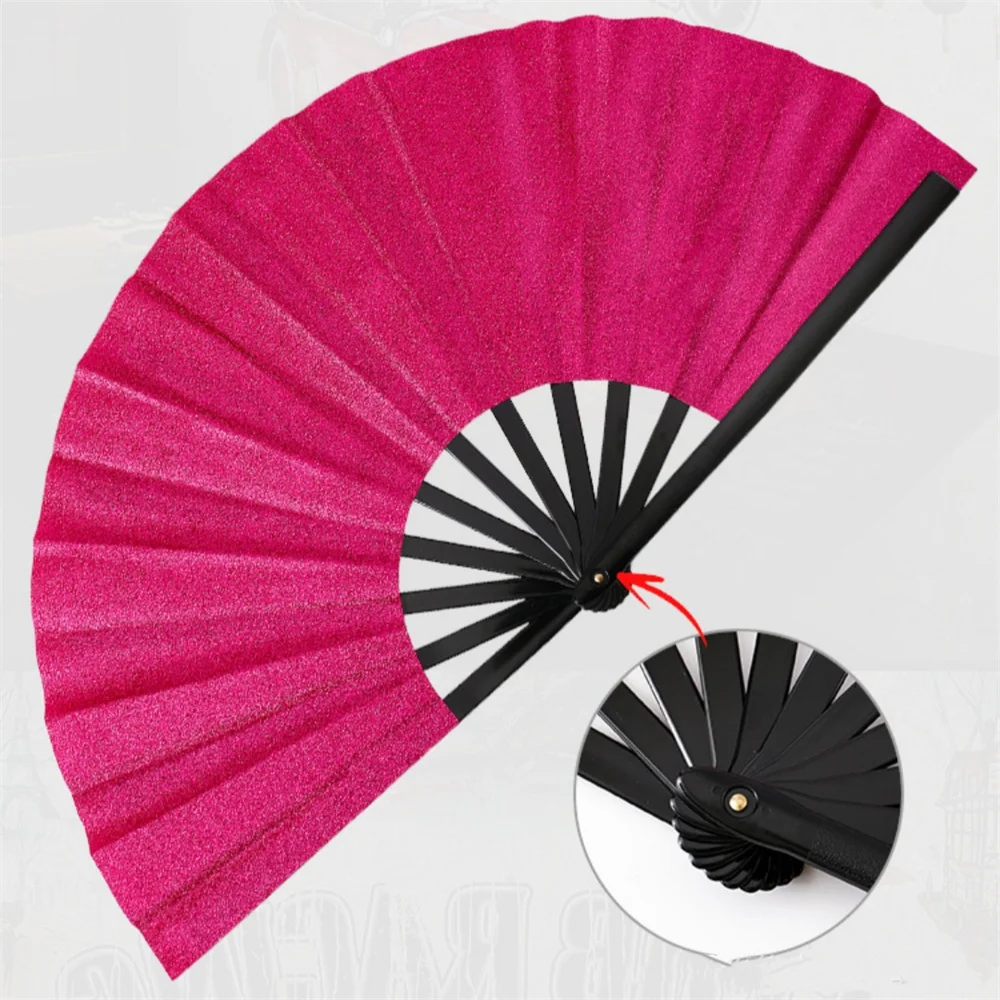 New Sparkling Folding Fan Bright Color Rainbow Starry Sky In The Dark Festival Performance Hand Fans Women Girl Party Dance Fan