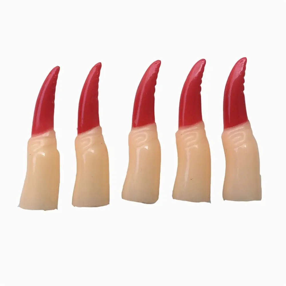 5PCS/set Fake Fingers Zombie Witch Fake Fingers Scary Black/ Red Halloween Finger Covers Colorful Children Girls #4