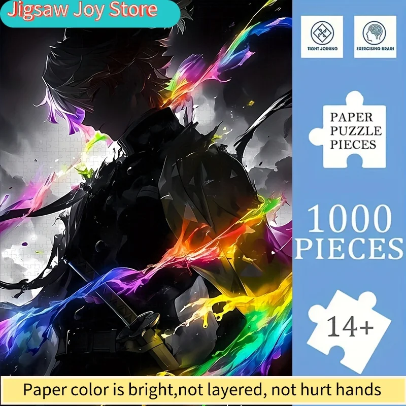 

A Box of Adult Puzzles, Unframed, Featuring Vibrant Anime Character Designs, Perfect for Decorating Bedrooms, Offices, Living