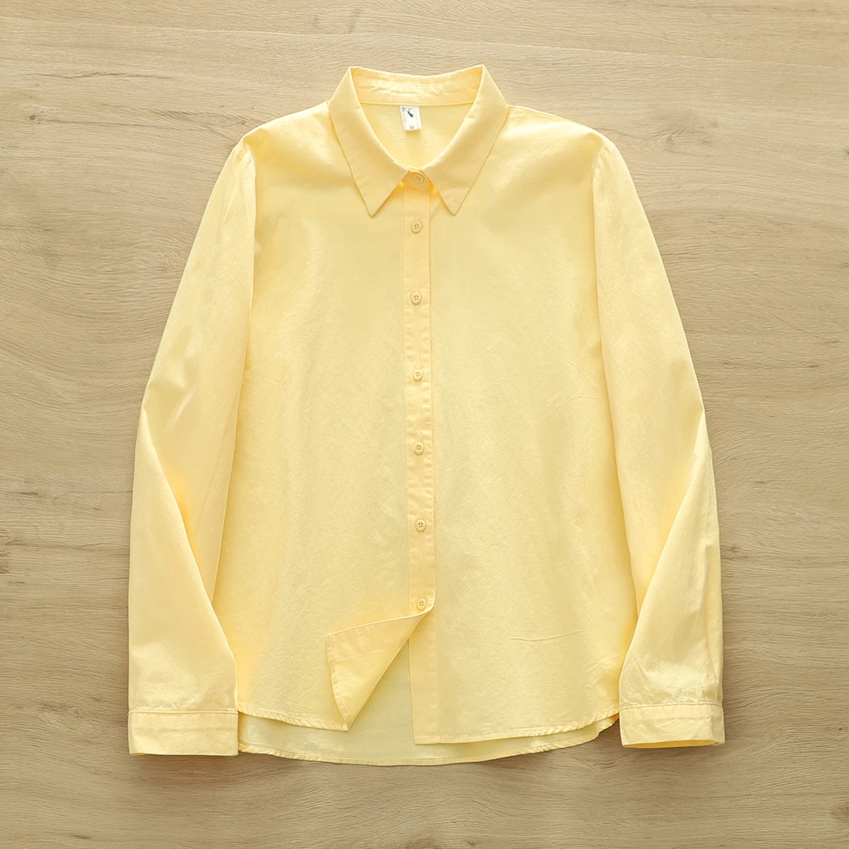 Simple solide décontracté femmes chemise 2025 nouvelles dames doux confort 100% coton à manches longues Blouse et hauts bureau dame chemise vêtements