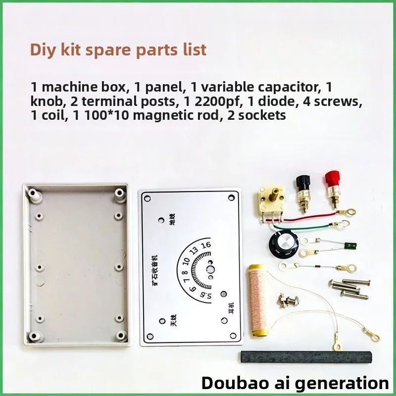 Ore radio DIY kit, no welding and no opening, convenient for students to assemble (without earphones)