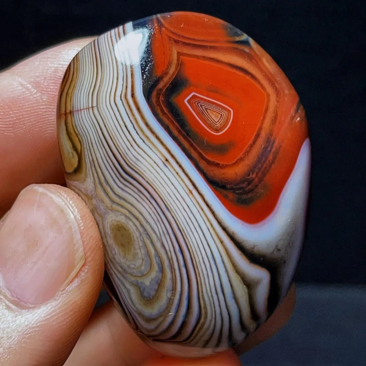 Genuine Stone Banded Agate Palm Stone, Polished Tumbled, Jade Tone, Wire Wrapping, Natural Stone, Crystal Collection