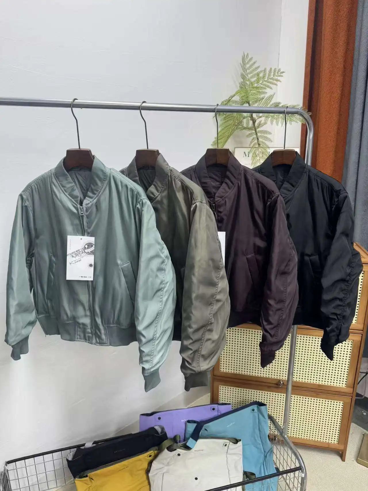 

Женская свободная куртка-бомбер в стиле милитари с воротником-стойкой, весна 2025, WMXZ, модная верхняя одежда для женщин