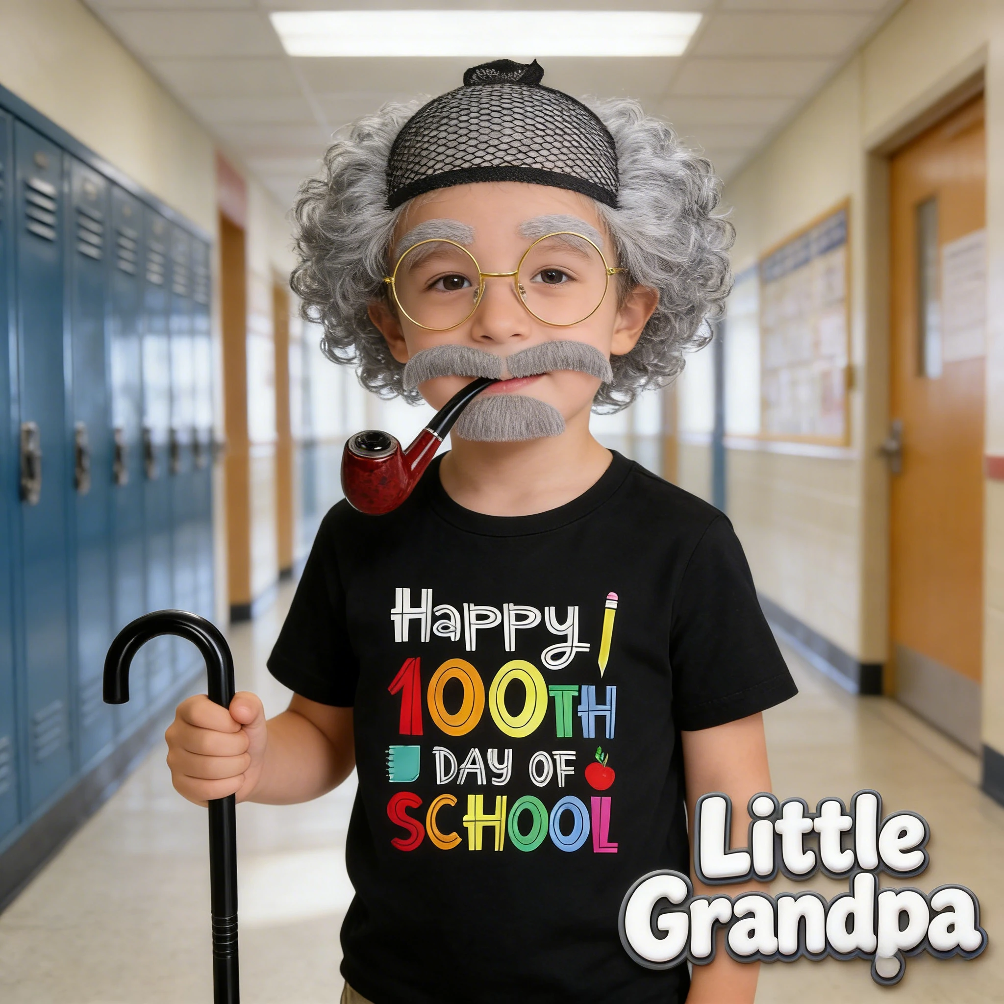 

Kids Grandpa Wig Set for 100 Days of School Old Man Costume Prop for School Play and Themed Role Play Dress Up