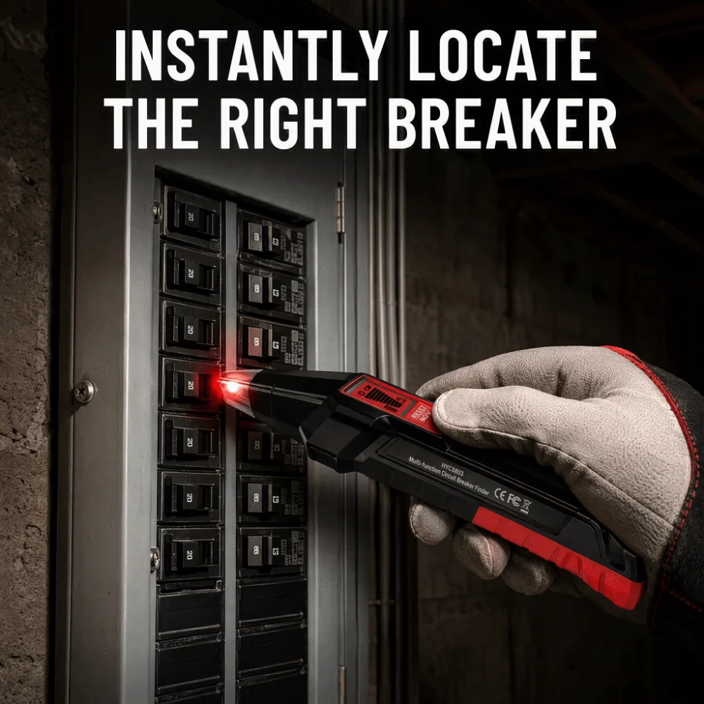 Handheld Receiver Circuit Breaker Finder Digital Display Branch Line Review Outlet Wiring Tester Automatic Detection for US Plug