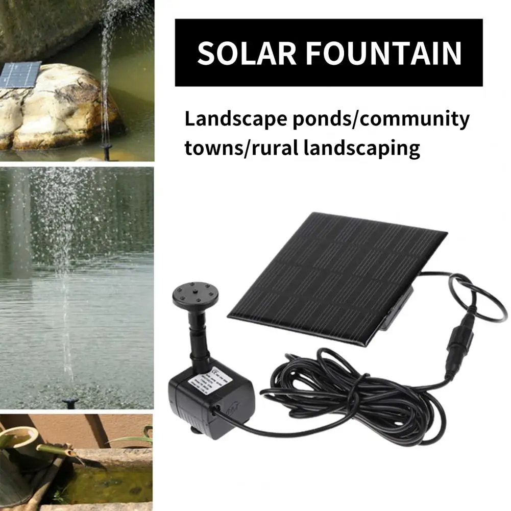 Outdoor Water Feature with Adjustable Spray Height Customizable Solar Fountain Pump Quiet Durable Design for Bird Bath Garden